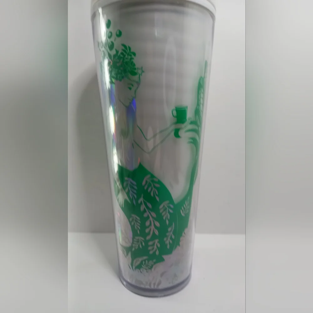 Starbucks Holiday Mint Pearl Cold Cup Tumbler 24oz Green White Mermaid - Picture 2 of 9